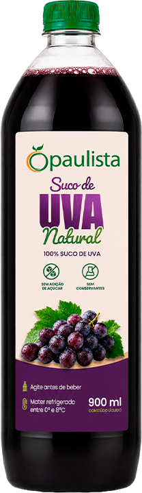 Garrafa de Suco de Uva Natural Paulista 900 ml