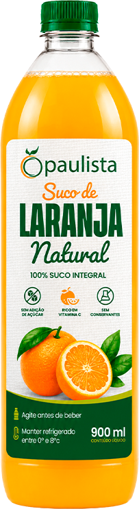 Garrafa de Suco de Laranja Natural Paulista 900 ml
